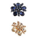 2Pcs Metal Flower Rhinestone Buttons With Shank DIY Decor Sewing Crafts 25mm