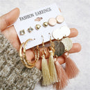 Bohemian Earring Long Tassel Drop Earrings Set For Women Girl Fashion Geome