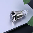 16mm 12V 3A Blue LED Car Metal Push Button Switch Latching Momentary Universal