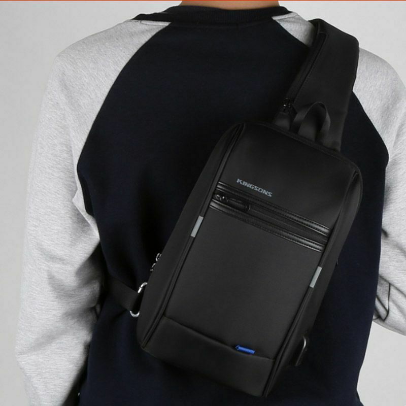 Kingsons Chest Bag Men's Crossbody Bag Small For Men For Single Shoulder St T8E6