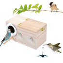 Wooden Small Bird Breeding Box Nesting Budgie House For Bird Parrots Cage D4X7