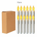 12X LED Flameless Taper Candles Realistic Battery Operated Lights for XMA HUG