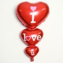 Red Triple Hearts Foils Balloon I LOVE YOU Wedding Valentine Party Decor