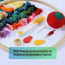 Professional Embroidery Tool Set 50 Color Embroidery Thread&Embroidery Circles