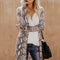 Women Casual Long Sleeve Cotton Cardigan Loose Fashion Print Tops (Grey L)