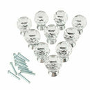 Pack of 10 30mm Crystal Glass Clear Cabinet Knob Drawer Pull Handle Kitchen