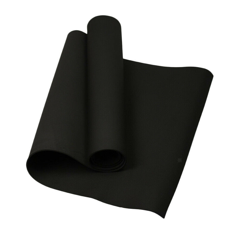 Portable Yoga Mat Thick Pad Fitness Cushion Non Slip Exercise Black & Jump Rope