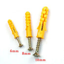 50 Sets M6 Plastic Frame Fixings Expansion Tube Nails Plug Bolt + Screws