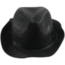 Straw Hat Fedora - Panama Trilby Style Packable Crushable Summer Sun Mens L
