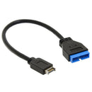 20cm Type-E To 20 Pin Adapter Cable Black Durable USB 3.1  Motherboard