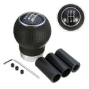 5 Speed Universal Manual Car Gear Shift Knob Shifter Lever Black Pu Leather L2P5