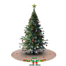 Linen Tree Skirt Home Christmas Ornament Circular Tree Apron for New Year