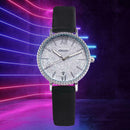 Waterproof Star Sky Quartz Watch Women Leather Strap Wristwatch (Black A) A