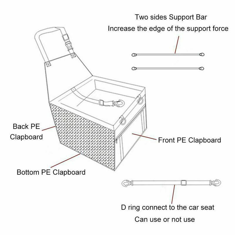 Pet Reinforce Car Booster Seat for Dog Cat Portable and Breathable Bag with