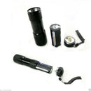Ultra Mini Alloy UV VIOLET 9 LED Blacklight Flashlight Torch Light Lamp Hiking
