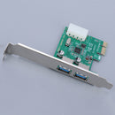 2 Port 5 Gbps Speed PCI-E To USB 3.0 HUB PCI  Expansion Card Adapter