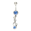 Body Jewelry Music Icon Navel Ring - Blue