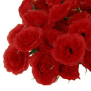 50Pcs Artificial Rose Silk Flower Heads Wedding Headwear Corsage Decor Red