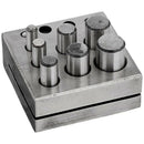 Round Disc Cutter 7 Punch Set Tool Metal Cutting Square Base Jewelry Jewele