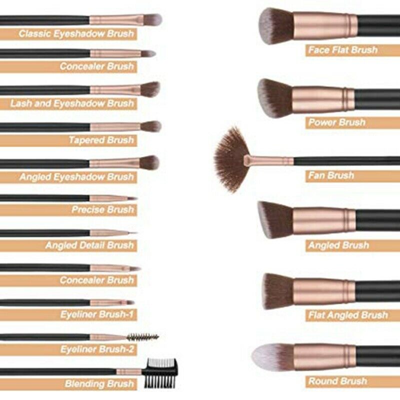 Professional Makeup Brush Set 16Pcs Make Up Brushes Premium Synthetic Found T1D8