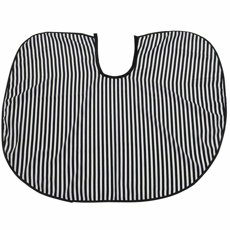 Hair Cutting/Barbers Cape - Adjustable Black and White Stripe Hairdressing  K8Q1