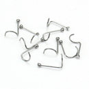 10 Pcs Stainless Clear Crystal Twist Nose Ring Stud Bar Piercing Good Quality