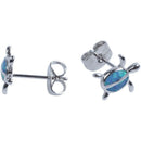 Turtle Earrings Synthetic Opal For Women Jewelry Blue J2O9
