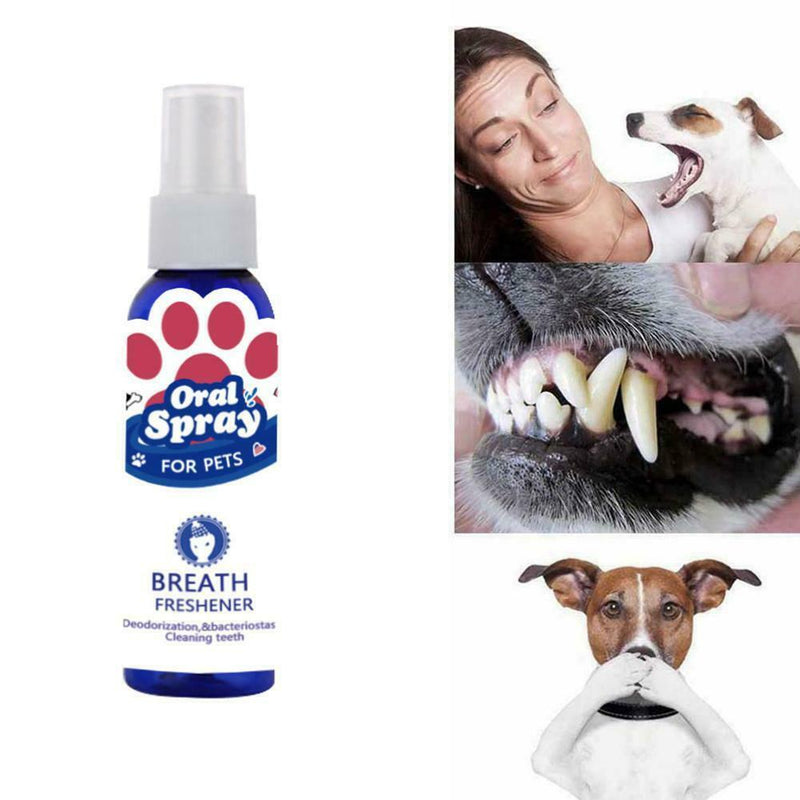 Pet oral cleanser 60ml Mouth Spray Dog Puppy Fresh Breathing Dental Care Useful