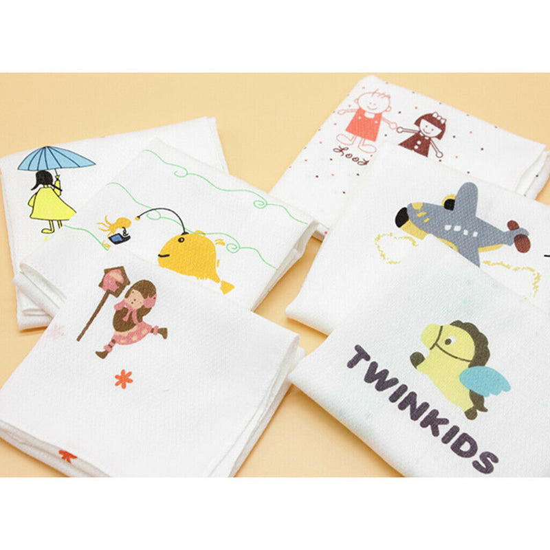 5pc Kids Cartoon Handkerchiefs Baby Hanky Comfy Soft Kerchiefs Party