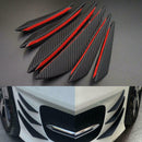 6pcs Carbon Fiber Auto Front Bumper Fins Spoiler Canards Refit Car Accessories