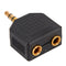 Stereo 3.5mm Audio Jack Male to Dual 3.5mm Earphone Y Splitter Adapter Plug  Z