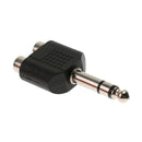 6.35mm 1/4'' Male to Dual RCA Stereo Female MIC/Audio Splitter Converter, 5 PACK