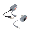1 Pair Coax BNC Video DC Power RCA Audio Balun Transceiver to CAT5e 6
