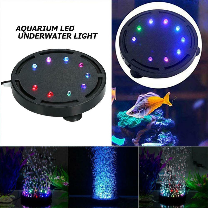 LED Aquarium Light Underwater Waterproof Air Bubble Lamp Fish Tank Decor EU