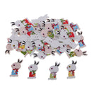 50Pcs Lovly Cartoon Ribbit Wood Buttons for Kid's Game DIY Sewing Gift Craft