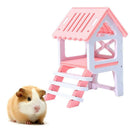 Pet Bed Nest Hamster House Wooden Climb Small Animal Pet Sleeping Cage(Pink