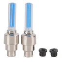 Blue 2 LED Lamp Flash Tyre Wheel Valve Cap Light For Car Bicycle Motorcycle MO