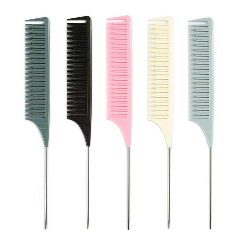 Pro ABS Fine Section Weaving Highlighting Foiling Hair Comb for Salon Black