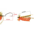 4Pcs 10G Beard Fishing Lures Fly Rubber Swim Bass Hook Bait Artificial Simu