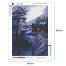 5D DIY Full Drill Diamond Painting Snow Scenery Cross Stitch Rhinestone Kit