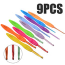9pcs/Set 2.0mm-6.0mm Aluminium Crochet Hooks Kit Smooth Needle Plastic Handle #