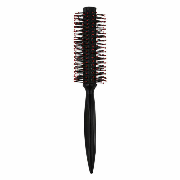 5X(nylon Handle Round Bristles Curly Hair Brush Comb Black Red K8T9)