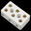 2 Pcs 250V 30A 3W8H High Temperature Ceramic Connector Block White