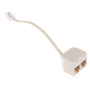 1Pc telephone RJ11 male line to double female jack filter splitter adapter ^P BX