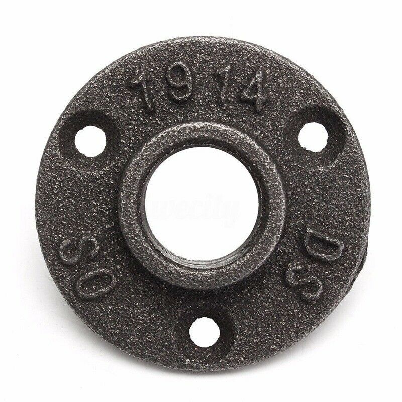 1/2 inch Three Holes Black Iron Flange Pipe Floor Fitting Threaded Wall Mou C4M3