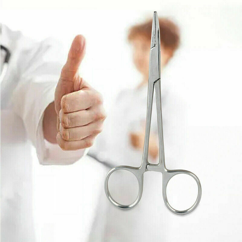 5" inch Curved Fishing Forceps Stainless Hemostat Locking Clamps Carp V9J5