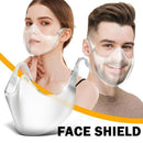 5Pcs Foldable Transparent Face Shield Reusable Anti-Fog Mouth Cover Visor