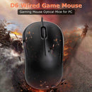 D6 Portable Wired USB Optical Gaming Mouse 3 Buttons 1200DPI Mice for Laptop  PC