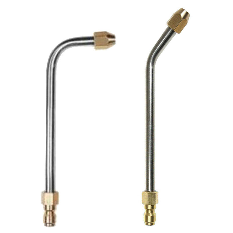 2pcs 1/4 Inch Connect Angled Lance Extension Lengthen Spray Wand Metal Pole Car
