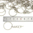 40Pcs Polished Key ring Screw Eye Short Chain Split Ring Connector DIY Jewe BX